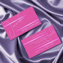 Tarjeta De Visita Sencillas Líneas Elegantes De Color Rosa Rosa Sign