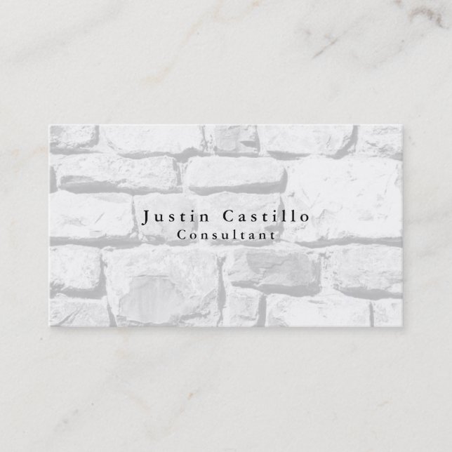 Tarjeta De Visita Sencillas Piedras De Pared Elegantes Y Simples Mod (Anverso)