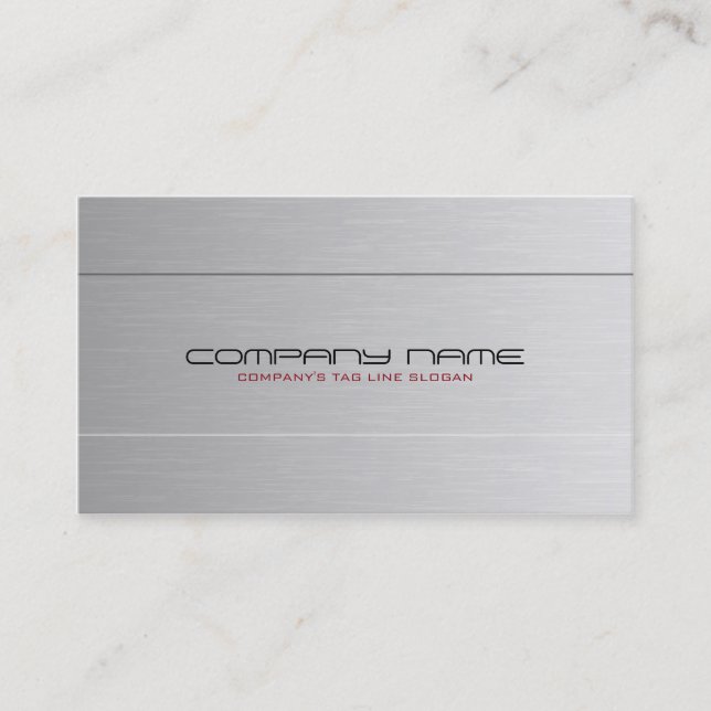Tarjeta De Visita Sencillo aspecto de textura de aluminio cepillado  (Anverso)