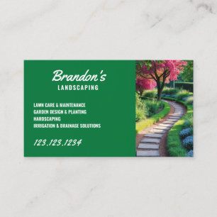Tarjeta De Visita Sencillo Camino Verde
