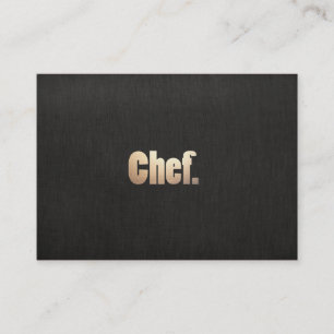 Tarjeta De Visita Sencillo chef personal Faux Black Linand Gold