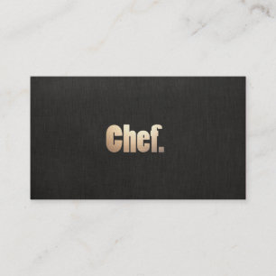 Tarjeta De Visita Sencillo chef personal Faux Black Linand Gold