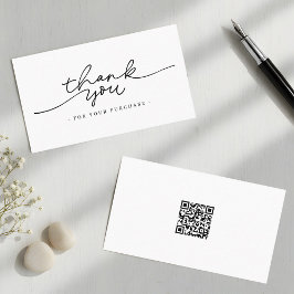 Tarjeta De Visita Sencillo código QR moderno Gracias Estiloso