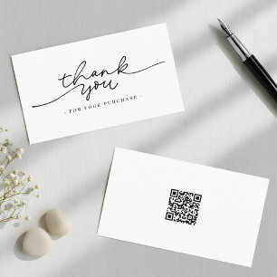 Tarjeta De Visita Sencillo código QR moderno Gracias Estiloso