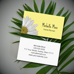 Tarjeta De Visita Sencillo Daisy Botánico País Amarillo