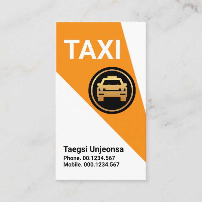 Tarjeta De Visita Sencillo destello de taxi amarillo pálido (Anverso)