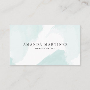 Tarjeta De Visita Sencillo Elegante Azul Claro Acuarela Redes Social