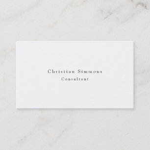 Tarjeta De Visita Sencillo elegante blanco negro Minimalista moderno