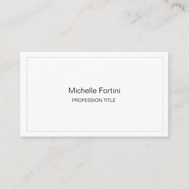Tarjeta De Visita Sencillo elegante de seda premium llano simple Min (Anverso)