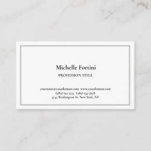 Tarjeta De Visita Sencillo elegante de seda premium llano simple Min