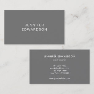 Tarjeta De Visita Sencillo elegante gris minimalista profesional