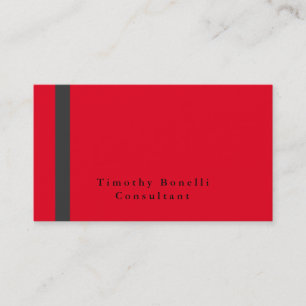 Tarjeta De Visita Sencillo elegante gris rojo profesional moderno