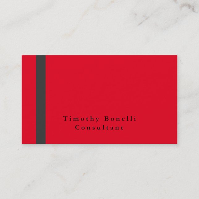 Tarjeta De Visita Sencillo elegante gris rojo profesional moderno (Anverso)