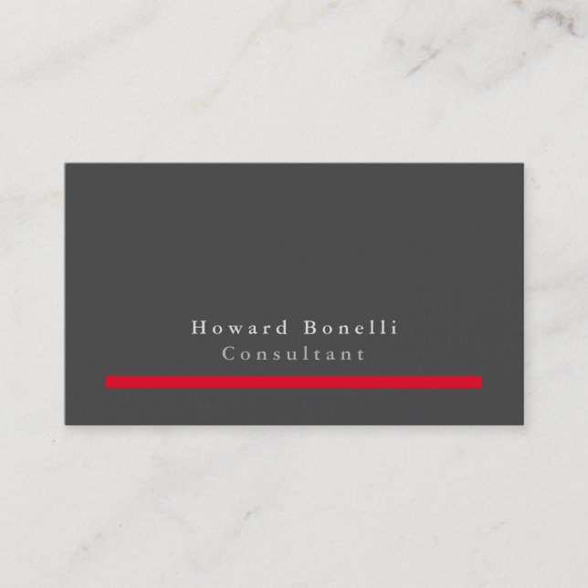 Tarjeta De Visita Sencillo elegante gris rojo profesional moderno (Anverso)