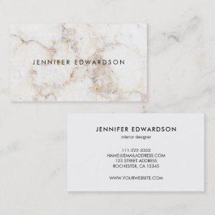 Tarjeta De Visita Sencillo elegante mármol de oro blanco profesional