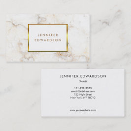 Tarjeta De Visita Sencillo elegante mármol de oro blanco profesional