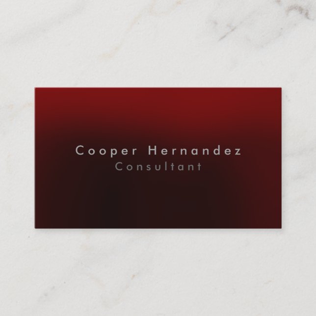 Tarjeta De Visita Sencillo elegante marrón rojo Minimalista (Anverso)