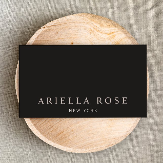 Tarjeta De Visita Sencillo elegante profesional negro (Subido por el creador)