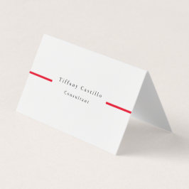 Tarjeta De Visita Sencillo elegante rojo blanco Minimalista moderno