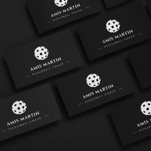 Tarjeta De Visita Sencillo entrenador Minimalista de baloncesto negr