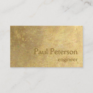 Tarjeta De Visita Sencillo Faux Metalizado Brass