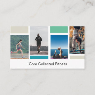 Tarjeta De Visita Sencillo Gimnasio Moderno De Cuatro Collages de fo