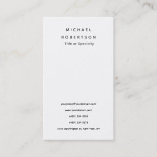 Tarjeta De Visita Sencillo Gris Blanco Minimalista Moderno Y Limpio