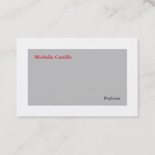Tarjeta De Visita Sencillo Gris Blanco Rojo Minimalista Moderno