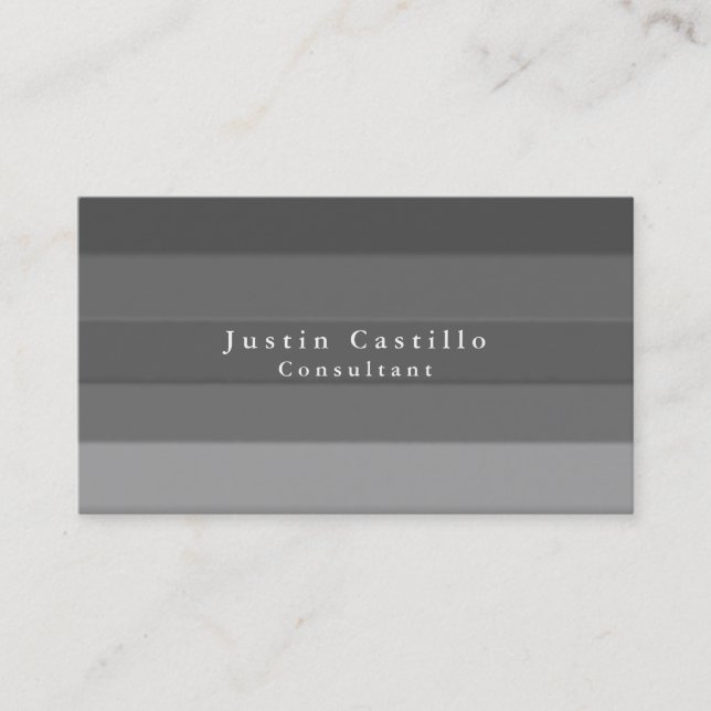 Tarjeta De Visita Sencillo Gris Elegante A La Gasa Moderno (Anverso)