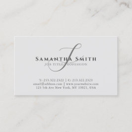 Tarjeta De Visita Sencillo guión gris profesional moderno monogramad
