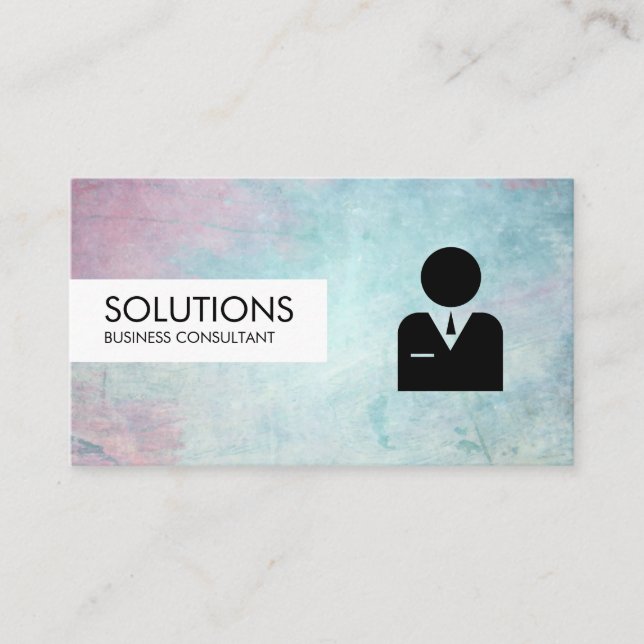 Tarjeta De Visita Sencillo icono profesional de textura elegante (Anverso)