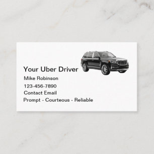 Tarjeta De Visita Sencillo llamamiento de viaje de conductor de Uber