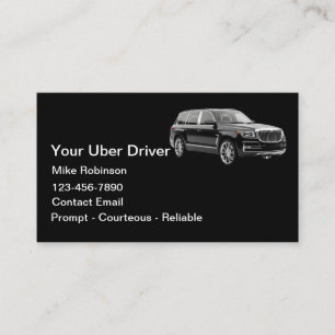Tarjeta De Visita Sencillo llamamiento de viaje de conductor de Uber