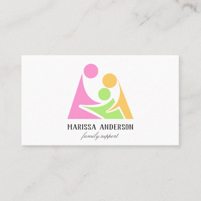 Tarjeta De Visita Sencillo logotipo de compatibilidad con la familia (Anverso)