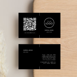 Tarjeta De Visita Sencillo logotipo de empresa profesional Código QR