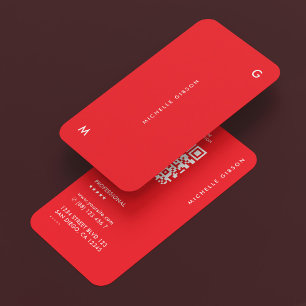 Tarjeta De Visita Sencillo Minimal Profesional Marketing Rojo