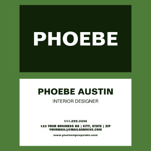 Tarjeta De Visita Sencillo minimalista Elegante Verde Forestal