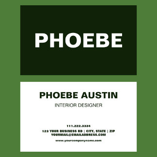 Tarjeta De Visita Sencillo minimalista Elegante Verde Forestal