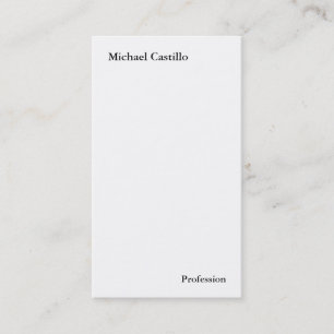 Tarjeta De Visita Sencillo Minimalista Moderno Blanco Negro Simple