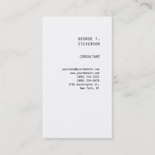 Tarjeta De Visita Sencillo Minimalista Simple Blanco Vertical Limpio