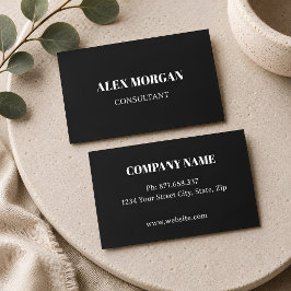 Tarjeta De Visita Sencillo Moderno Minimalista Profesional negro Per