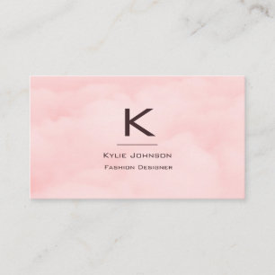 Tarjeta De Visita Sencillo Monograma de Nube Rosa Elegante Personali