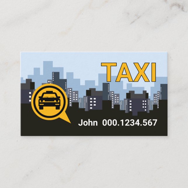Tarjeta De Visita Sencillo paseo en taxi por el centro de la ciudad (Anverso)