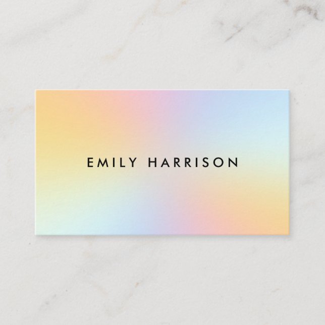 Tarjeta De Visita Sencillo Pastel Ombre moderno (Anverso)