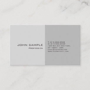 Tarjeta De Visita Sencillo Plano Moderno Profesional Elegante Gris