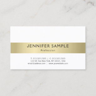 Tarjeta De Visita Sencillo Profesional Elegante Dorado Aspecto Moder