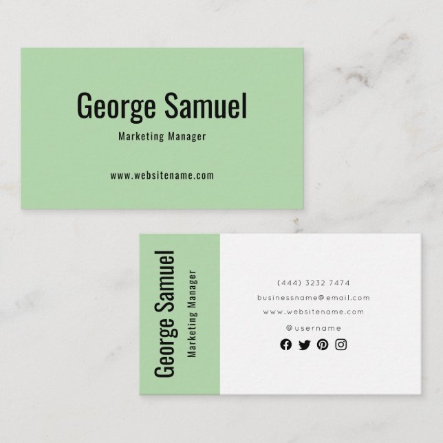 Tarjeta De Visita Sencillo Profesional Elegante Emplear Título de Tr (Anverso / Reverso)