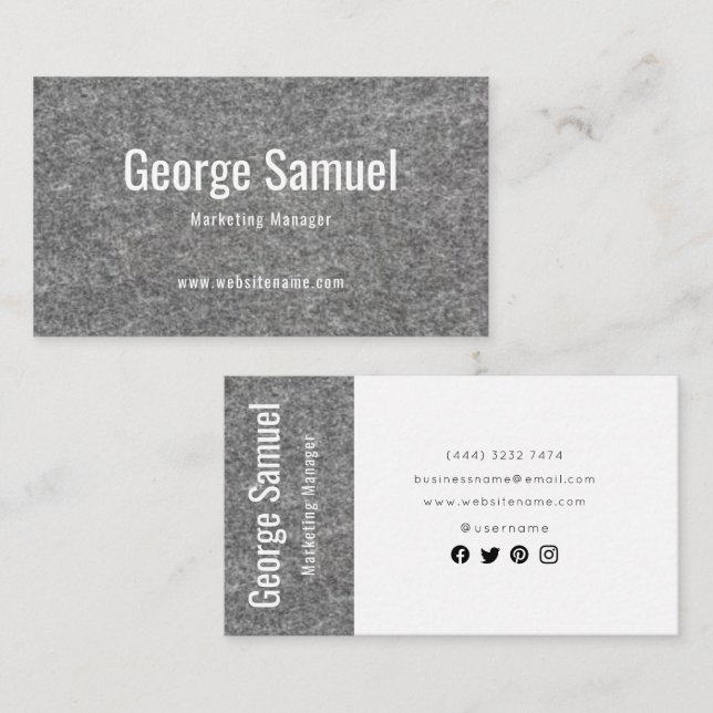 Tarjeta De Visita Sencillo Profesional Elegante Emplear Título de Tr (Anverso / Reverso)