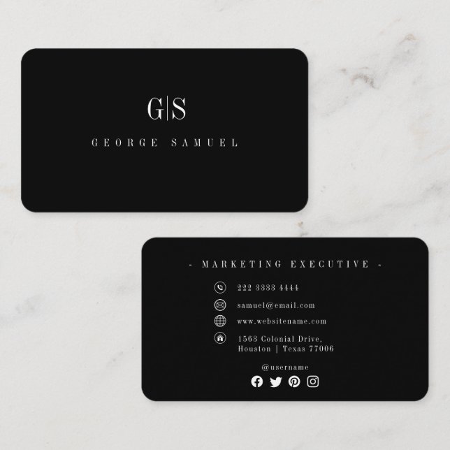 Tarjeta De Visita Sencillo Profesional Elegante Emplear Título de Tr (Anverso / Reverso)