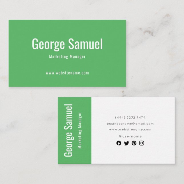 Tarjeta De Visita Sencillo Profesional Elegante Emplear Título de Tr (Anverso / Reverso)